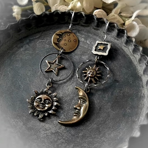 Jewelry - Moon sun stars earrings